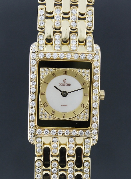 (image for) A 100% ORIGINAL LADY 18K YELLOW GOLD DIAMOND WATCH